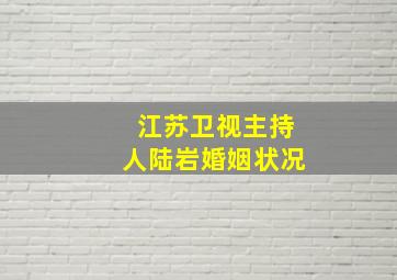 江苏卫视主持人陆岩婚姻状况