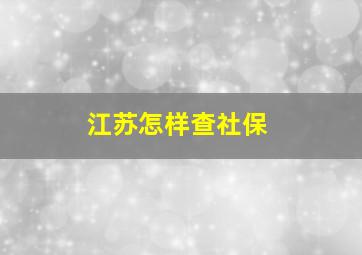 江苏怎样查社保