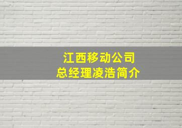 江西移动公司总经理凌浩简介