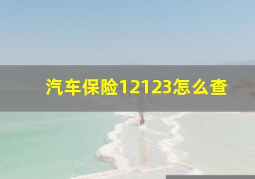 汽车保险12123怎么查