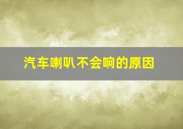 汽车喇叭不会响的原因