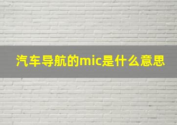 汽车导航的mic是什么意思