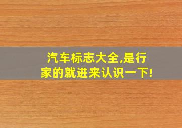 汽车标志大全,是行家的就进来认识一下!