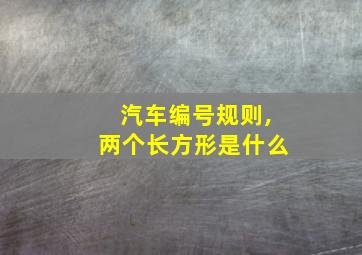 汽车编号规则,两个长方形是什么