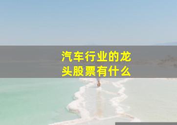 汽车行业的龙头股票有什么