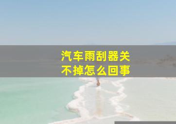 汽车雨刮器关不掉怎么回事