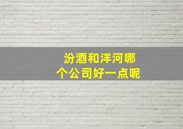 汾酒和洋河哪个公司好一点呢