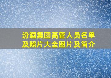 汾酒集团高管人员名单及照片大全图片及简介