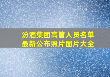 汾酒集团高管人员名单最新公布照片图片大全