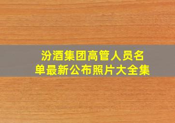 汾酒集团高管人员名单最新公布照片大全集