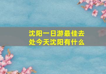 沈阳一日游最佳去处今天沈阳有什么