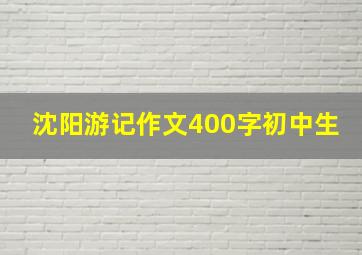 沈阳游记作文400字初中生