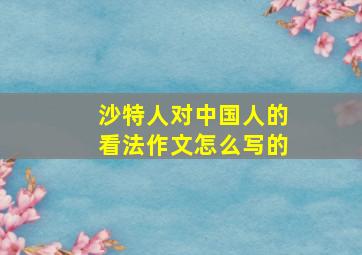 沙特人对中国人的看法作文怎么写的