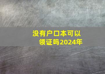 没有户口本可以领证吗2024年