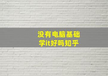 没有电脑基础学it好吗知乎