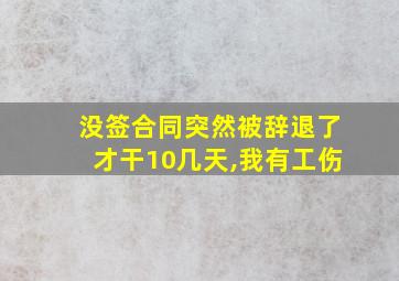 没签合同突然被辞退了才干10几天,我有工伤