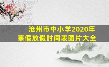 沧州市中小学2020年寒假放假时间表图片大全