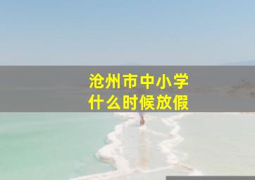 沧州市中小学什么时候放假