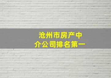 沧州市房产中介公司排名第一