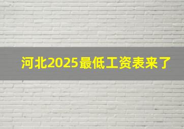 河北2025最低工资表来了