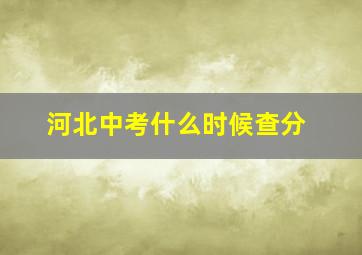 河北中考什么时候查分