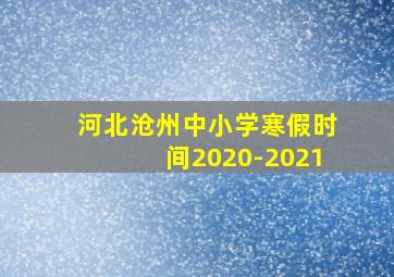 河北沧州中小学寒假时间2020-2021