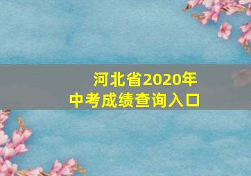 河北省2020年中考成绩查询入口