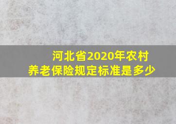 河北省2020年农村养老保险规定标准是多少