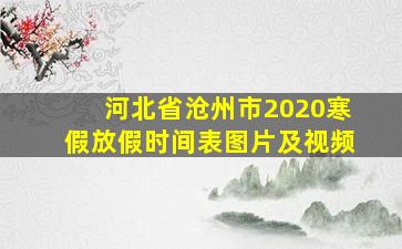 河北省沧州市2020寒假放假时间表图片及视频