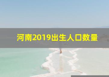 河南2019出生人口数量