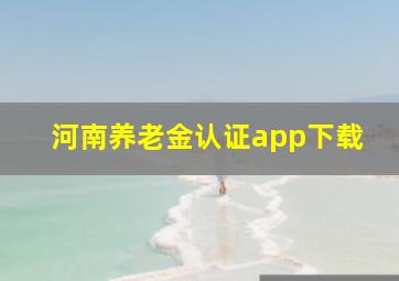 河南养老金认证app下载