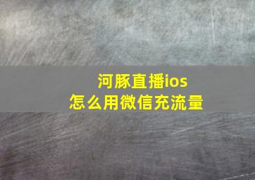 河豚直播ios怎么用微信充流量