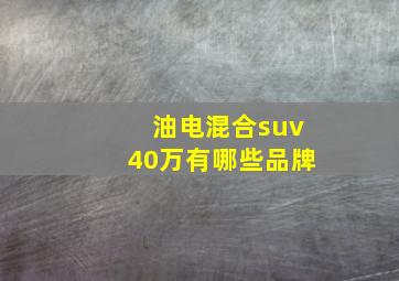 油电混合suv40万有哪些品牌