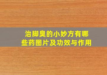 治脚臭的小妙方有哪些药图片及功效与作用