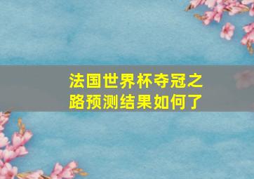 法国世界杯夺冠之路预测结果如何了