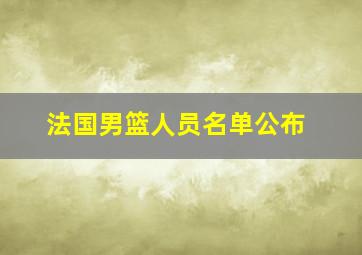 法国男篮人员名单公布