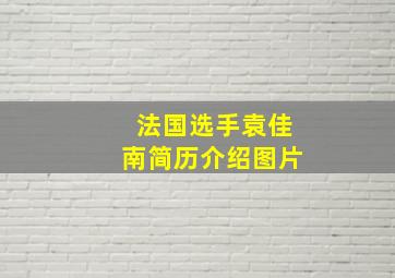 法国选手袁佳南简历介绍图片