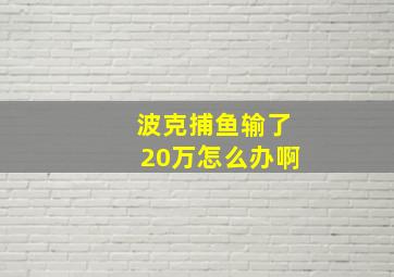 波克捕鱼输了20万怎么办啊