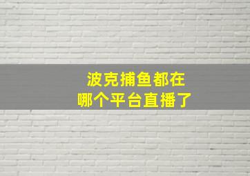 波克捕鱼都在哪个平台直播了