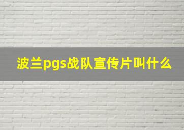 波兰pgs战队宣传片叫什么