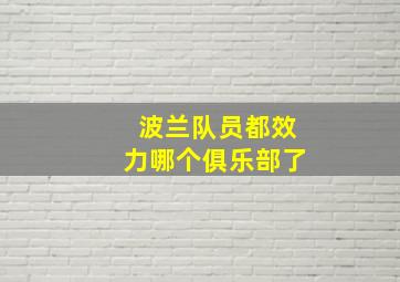 波兰队员都效力哪个俱乐部了