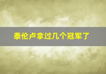 泰伦卢拿过几个冠军了