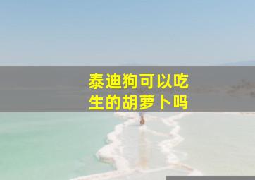 泰迪狗可以吃生的胡萝卜吗