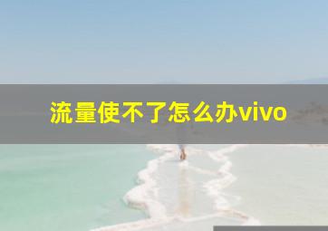 流量使不了怎么办vivo