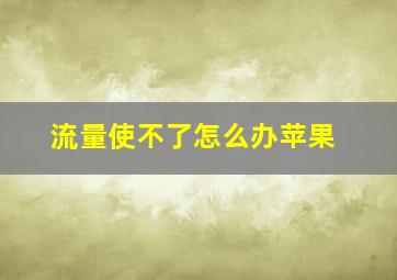 流量使不了怎么办苹果