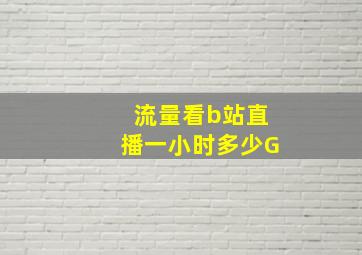 流量看b站直播一小时多少G