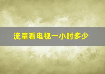 流量看电视一小时多少