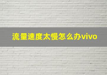 流量速度太慢怎么办vivo