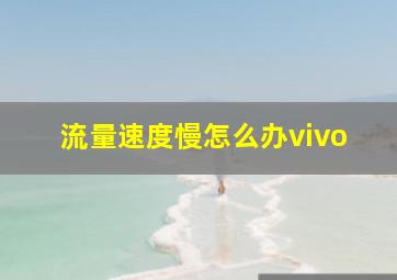 流量速度慢怎么办vivo