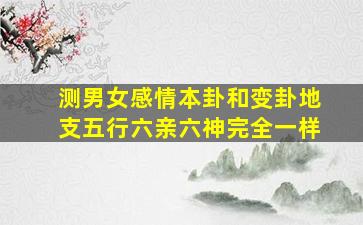 测男女感情本卦和变卦地支五行六亲六神完全一样